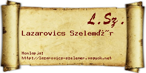 Lazarovics Szelemér névjegykártya
